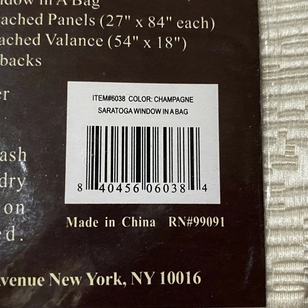Duck River Textiles Window in a Bag Curtain Set SARATOGA color champagne 84